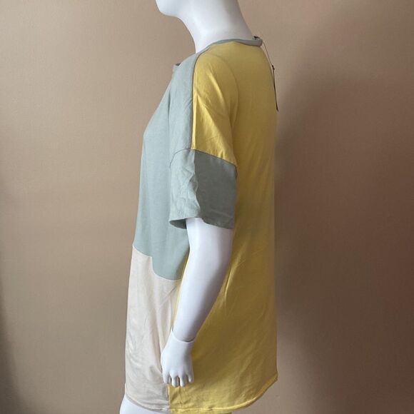 NWT Fashion Nova Limited Edition Colorblock Tee Dress - Sage - XL - Picture 13 of 15